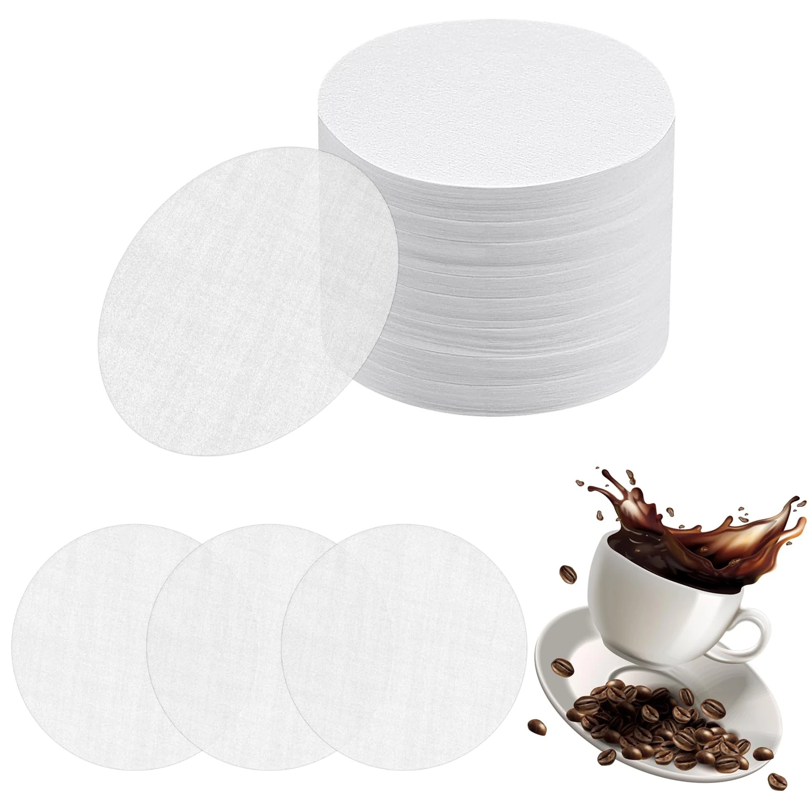 600-Count Coffee Filters Papers, 64mm/2.5 Inch Round Coffee Filter Paper, Replacement Paper Filters Compatible with Aeropress Coffee Makers/Espresso Maker/Aeropress Coffee Filters