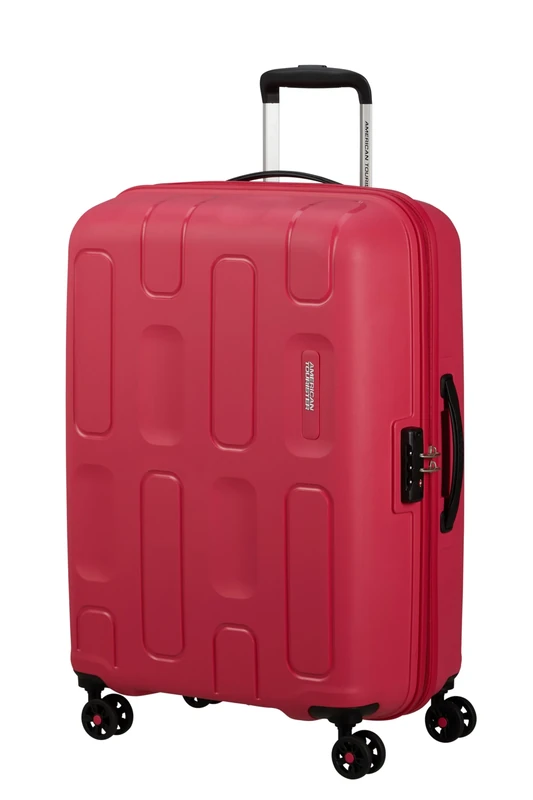 American Tourister Ellipso - Hard Case 68 cm Medium Size - Trolley Case with 4 Wheels, TSA Lock, Lightweight - 64 L - Pink (Pink Flash)