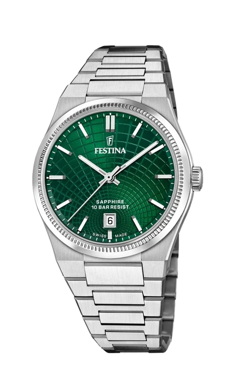 Festina Swiss Made Mens Steel Watch with Steel Bracelet F20051/5