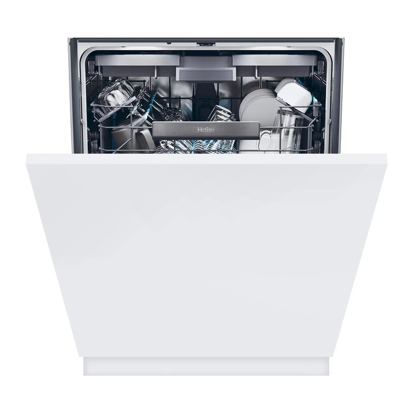 Haier XS 4B4S3FSB-80 Washlens Plus Series 2 Integrated Dishwasher, 14 place Setting, Black Bezel, B Rated