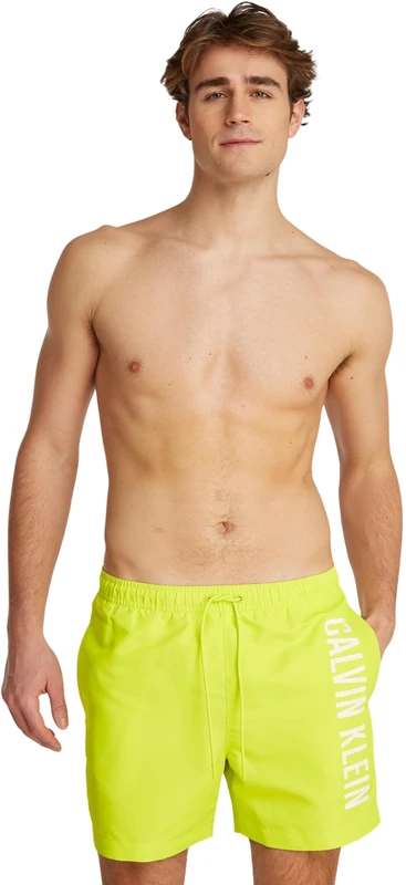 Calvin Klein Men’s Medium Drawstring Swim Shorts, Yellow (Lemonade Yellow), 6XL