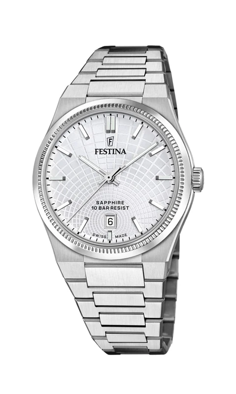 Festina Swiss Made Mens Steel Watch with Steel Bracelet F20051/1