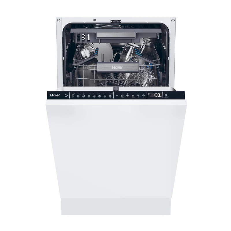 Haier XI1C3TB2FB-80 I-Pro Shine Series 4 Integrated Dishwasher, 11 place Setting, Black Bezel, C Rated - Image 1