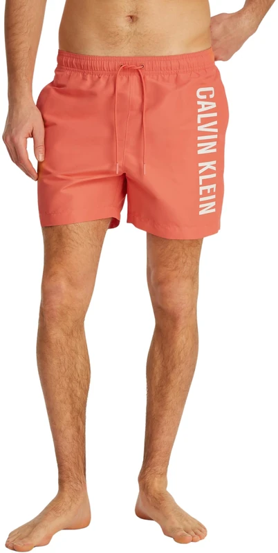 Calvin Klein Men’s Medium Drawstring Swim Shorts, Orange (Dazzling Coral), 5XL