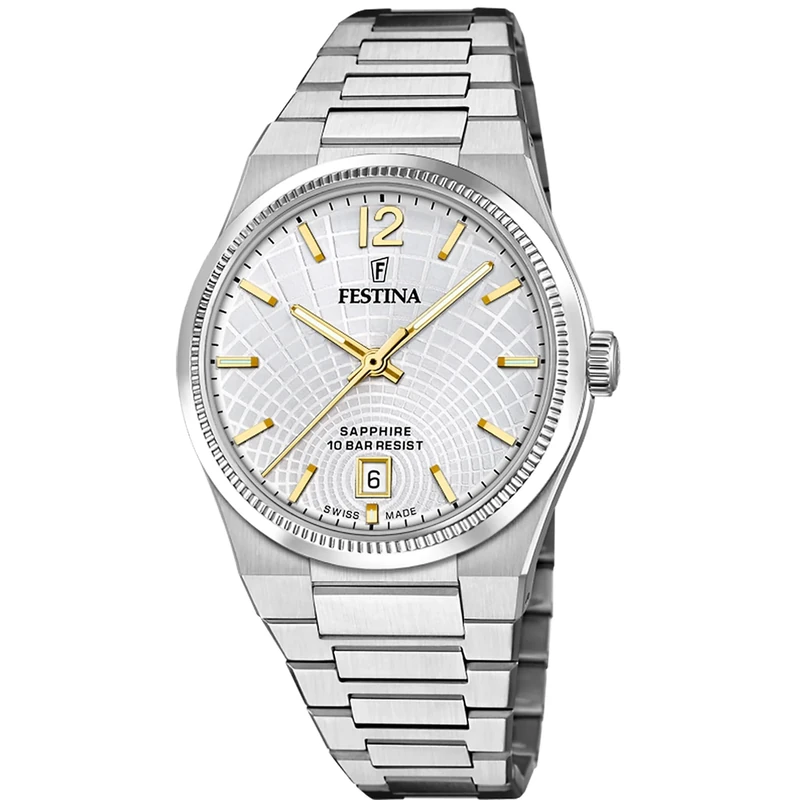 Festina Swiss Made Ladies Steel Watch with Steel Bracelet F20052/2