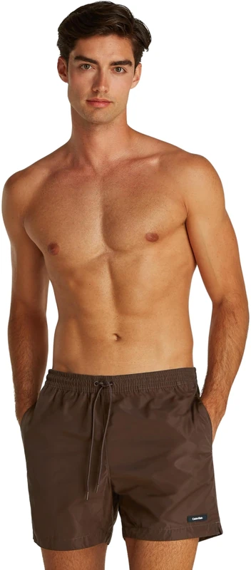 Calvin Klein Men’s Medium Drawstring Swim Shorts, Brown (Juna Brown), XXL