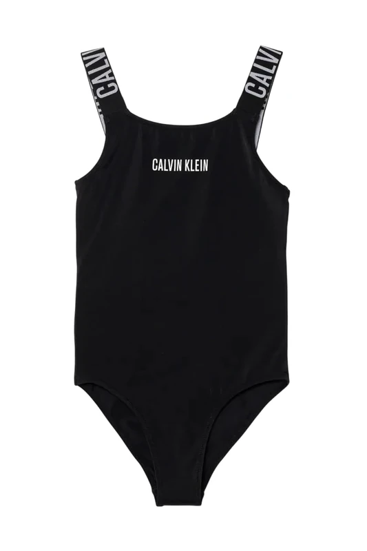 Calvin Klein CK Jeans Girls Swimsuit Scoop Back Swimsuit, Black (Pvh Black), 12-14