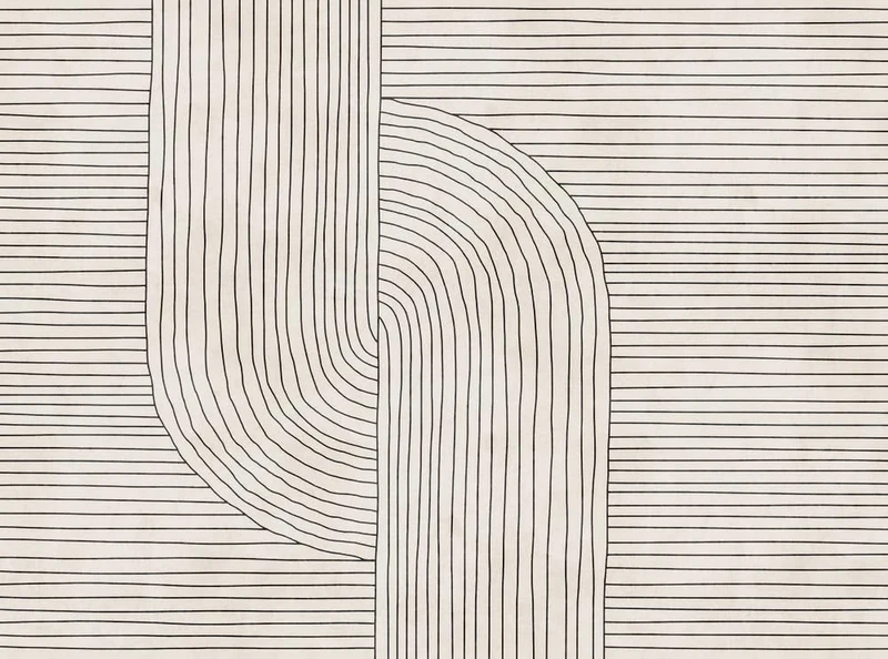 Livingwalls Photo Wallpaper Drawing in Cream, Beige, Black - High-Quality Non-Woven Wallpaper 398941 with Motif on 1.59 m x 2.80 m - Made in Germany