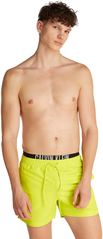 Calvin Klein Men’s Medium Drawstring Swim Shorts, Yellow (Lemonade Yellow), L