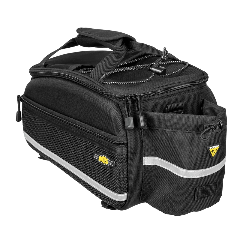 Topeak MTS TrunkBag EX 2.0 Water Resistant Cycle Trunk Bag with expandable pannier sides, attaches to a rack with straps, Black