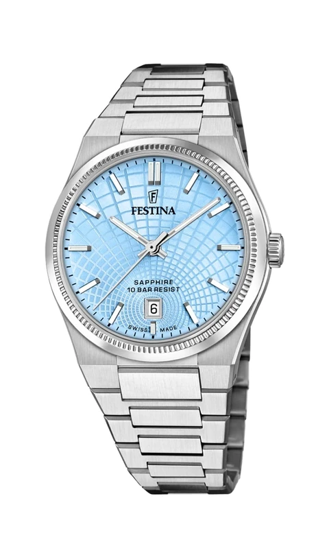 Festina Swiss Made Mens Steel Watch with Steel Bracelet F20051/3