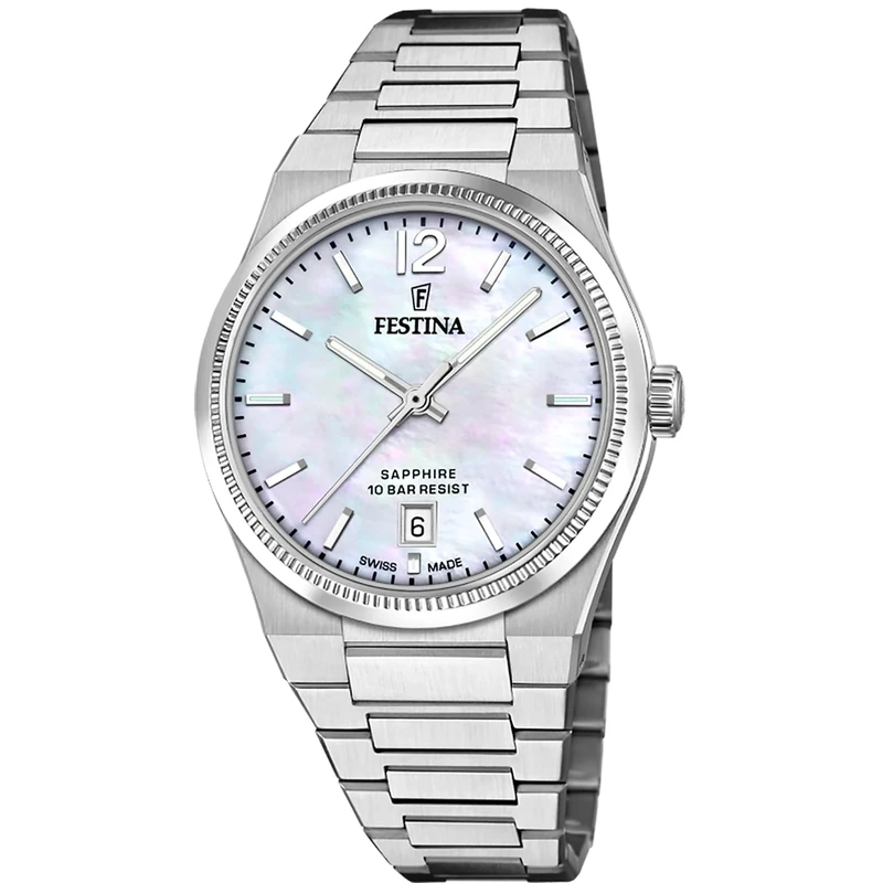 Festina Swiss Made Ladies Steel Watch with Steel Bracelet F20052/1