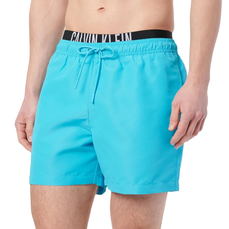 Calvin Klein Men’s Medium Drawstring Swim Shorts, Blue (Bash Blue), S