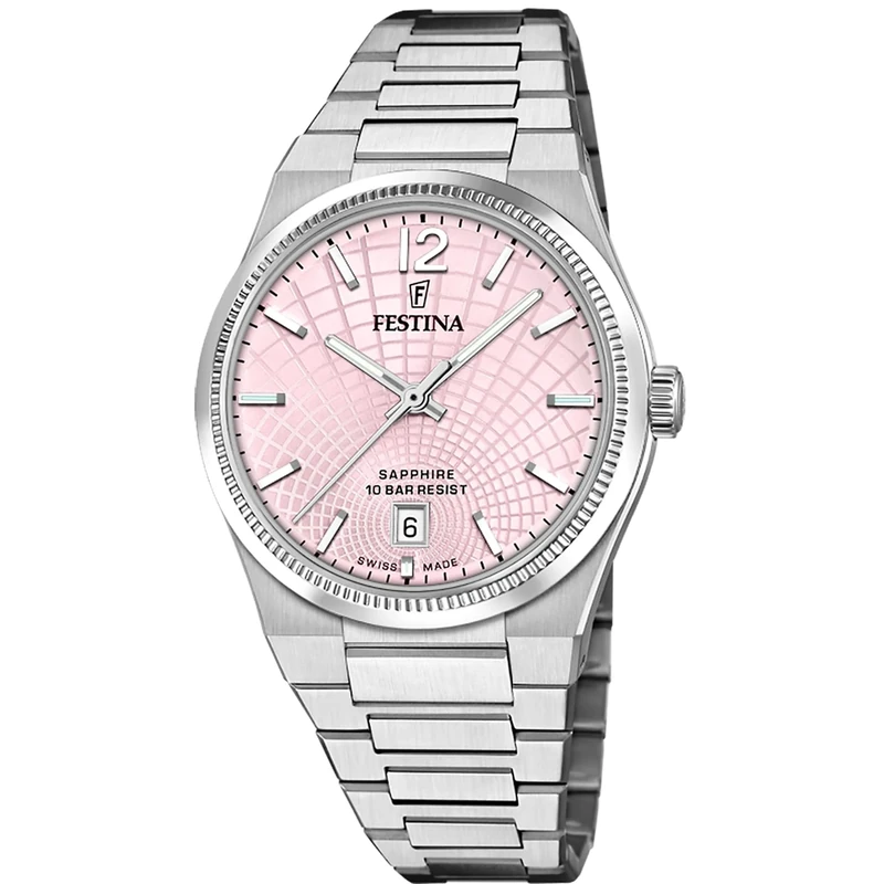 Festina Swiss Made Ladies Steel Watch with Steel Bracelet F20052/3