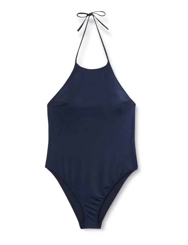Calvin Klein Women HIGH Neck ONE PIECE-RP Halter Swimsuit, Blue (Dark Sapphire), M