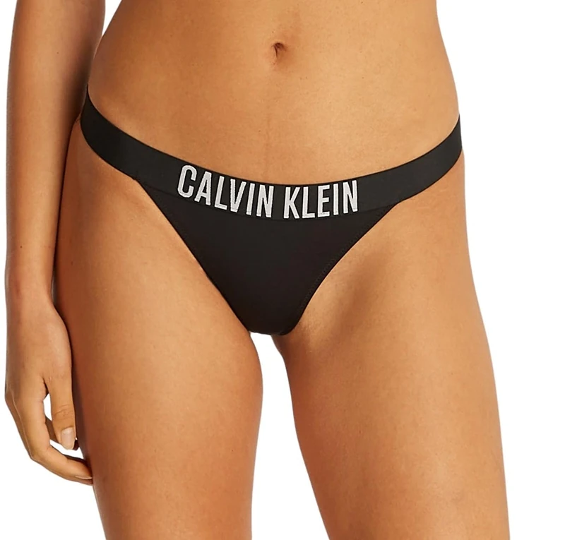 Calvin Klein Women’s Brazilian Bikini Bottoms with Logo Waistband, Black (Pvh Black), L - Image 1