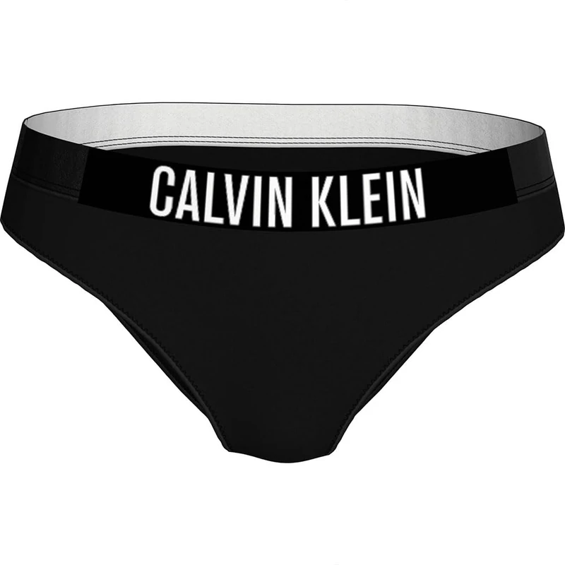 Calvin Klein Women’s Bikini Bottoms with Logo Waistband, Black (Pvh Black), M