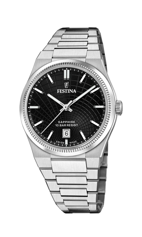 Festina Swiss Made Mens Steel Watch with Steel Bracelet F20051/6