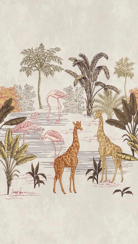 Livingwalls Cream, Beige, Brown Safari Nature Photo Wallpaper for Children's Room Non-Woven Wallpaper 398751 with Motif on 280 x 159 cm - Made in Germany