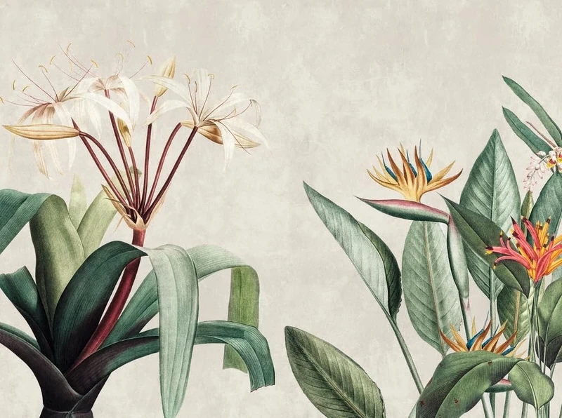 Livingwalls Photo Wallpaper Jungle in Cream, Grey, Green – High-Quality Non-Woven Wallpaper 399171 with Motif on 3.71 m x 2.80 m – Made in Germany