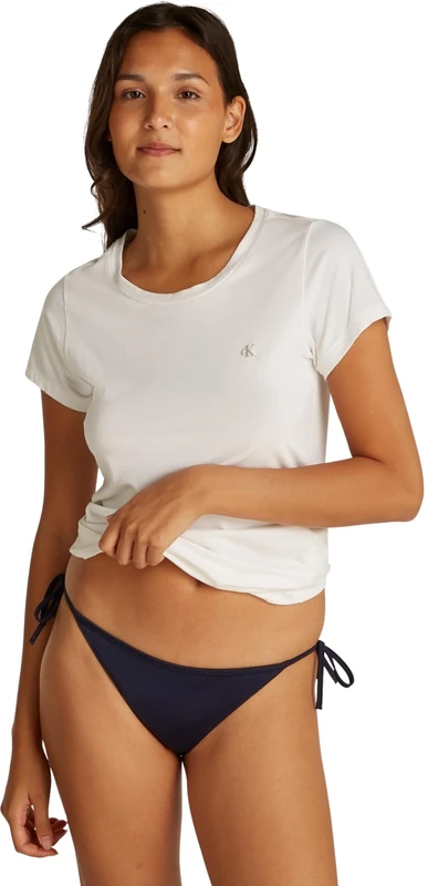 Calvin Klein Women's Side Tie Bikini Bottoms Sport, Blue (Dark Sapphire), S