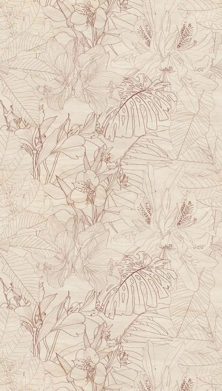 Livingwalls Photo Wallpaper Flowers in Beige, Cream, Brown - High-Quality Non-Woven Wallpaper 398861 with Motif on 3.71 m x 2.80 m - Made in Germany
