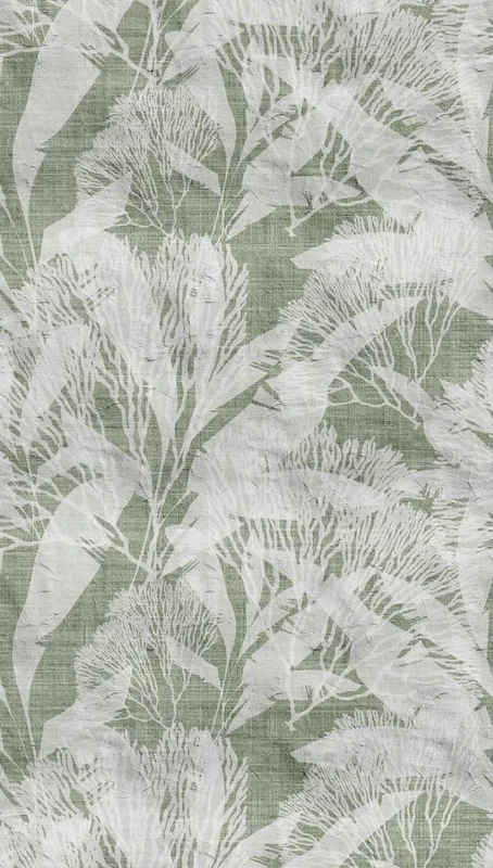 Livingwalls Photo Wallpaper Flowers in Green, White - High-Quality Non-Woven Wallpaper 398851 with Motif on 1.59 m x 2.80 m - Made in Germany