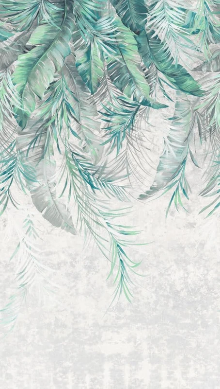 Livingwalls Photo Wallpaper Jungle in Grey, Green, Blue - High-Quality Non-Woven Wallpaper 398191 with Motif on 1.59 m x 2.80 m - Made in Germany