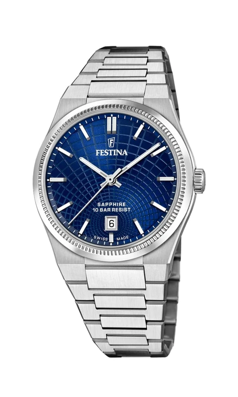Festina Swiss Made Mens Steel Watch with Steel Bracelet F20051/4