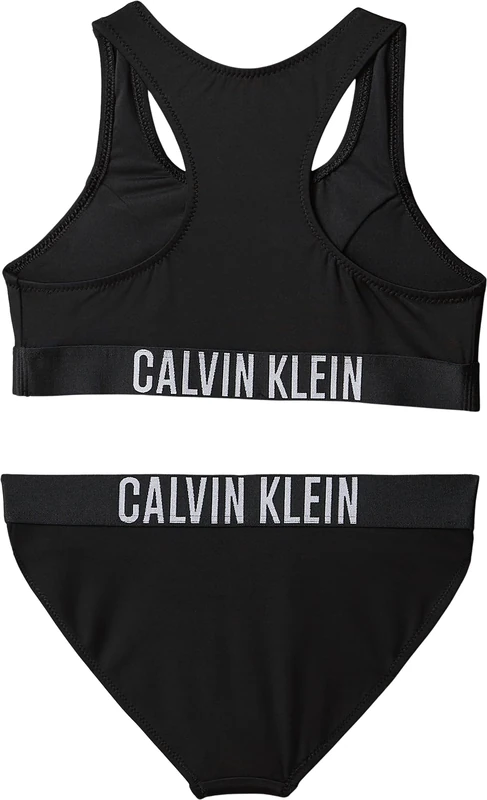 Calvin Klein Girls’ Bralette Bikini Set with Logo, Black (Pvh Black), 8-10 Years - Image 1