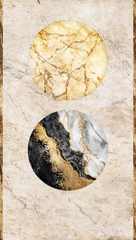 Livingwalls Photo Wallpaper Marble Look in Beige, Gold, Black - High-Quality Non-Woven Wallpaper 398501 with Motif on 3.71 m x 2.80 m - Made in Germany