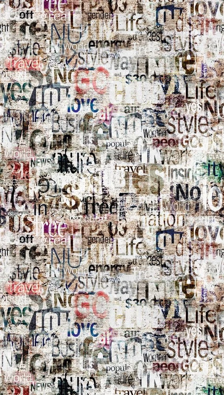 Livingwalls Photo Wallpaper Lettering in Grey, Beige, Colourful – High-Quality Non-Woven Wallpaper 398481 with Motif on 3.71 m x 2.80 m – Made in Germany