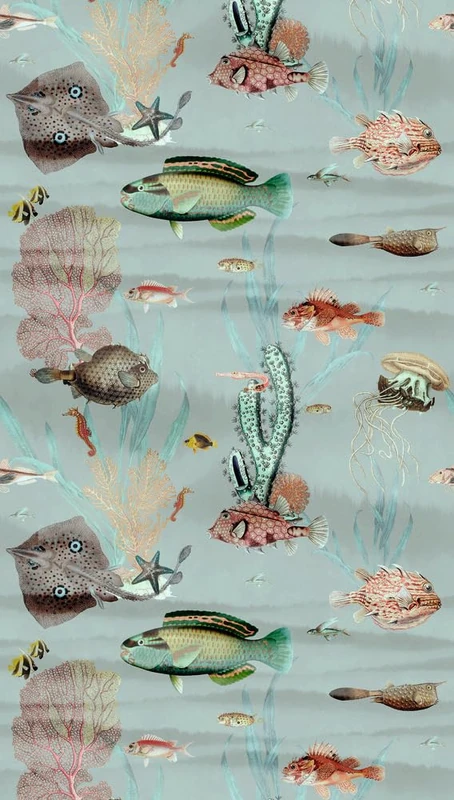 Livingwalls Photo Wallpaper Animal in Blue, Colourful, Pink, Non-Woven Wallpaper 398721 with Motif on 3.71 m x 2.80 m - Made in Germany