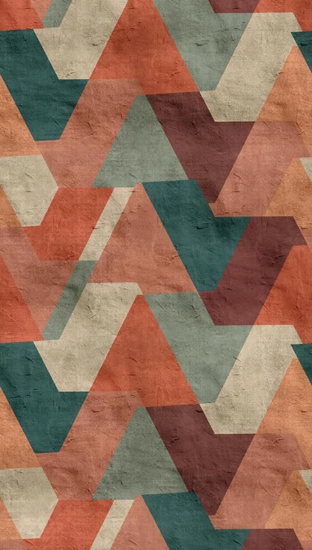 Livingwalls 3D Effect Photo Wallpaper 398371 Non-Woven Wallpaper with Motif in Orange, Green, Petrol - 1.59 m x 2.80 m - Made in Germany