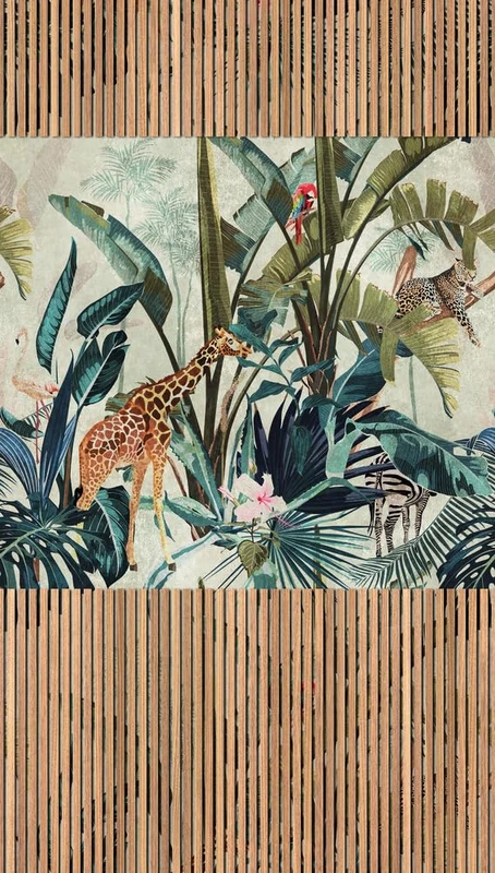 Livingwalls Photo Wallpaper Animal in Beige, Brown, Blue - High-Quality Non-Woven Wallpaper 398531 with Motif on 3.71 m x 2.80 m - Made in Germany