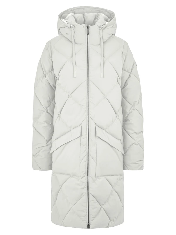 Ziener Women's Talasi Winter coat | warm, breathable, waterproof, knee length, whtie fog, 40