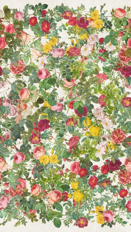 Livingwalls Photo Wallpaper Flowers in Green, Pink, Red – High-Quality Non-Woven Wallpaper 398641 with Motif on 3.71 m x 2.80 m – Made in Germany