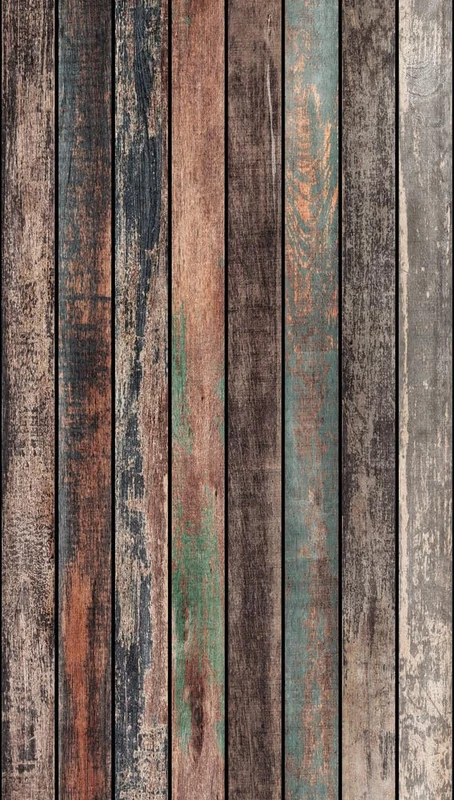 Livingwalls Photo Wallpaper Distressed Look in Colourful, Brown, Blue – High-Quality Non-Woven Wallpaper 398321 with Motif on 3.71 m x 2.80 m – Made in Germany