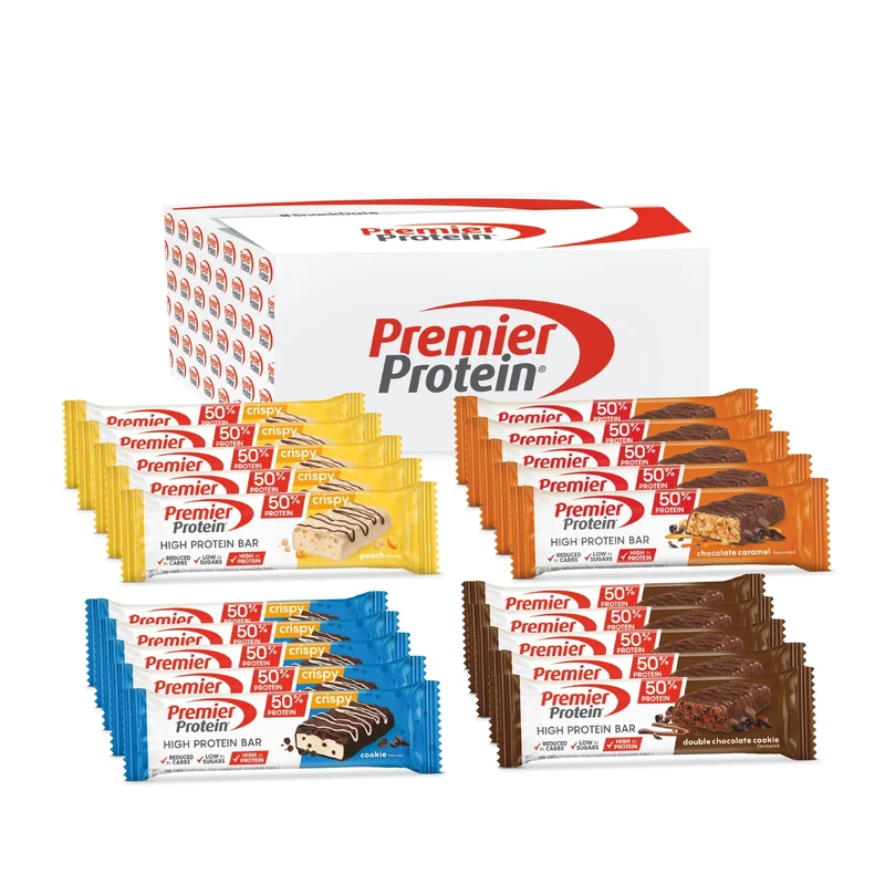 Premier Protein - High Protein Bar 50% - Multiflavourbox - 20x40g - Low Sugar - Low Carb - High Protein Bar