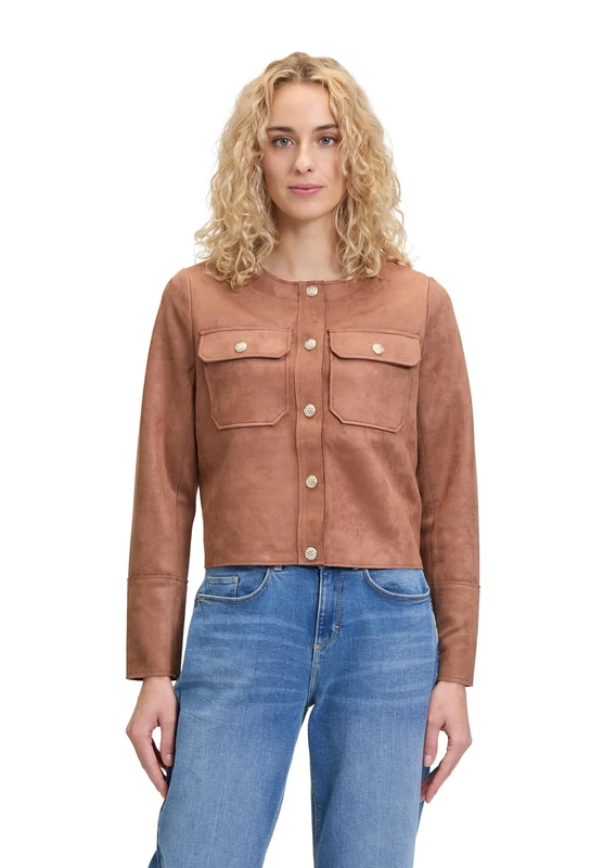 Cartoon Women's Blazer Jacket, Brown Patina, 8