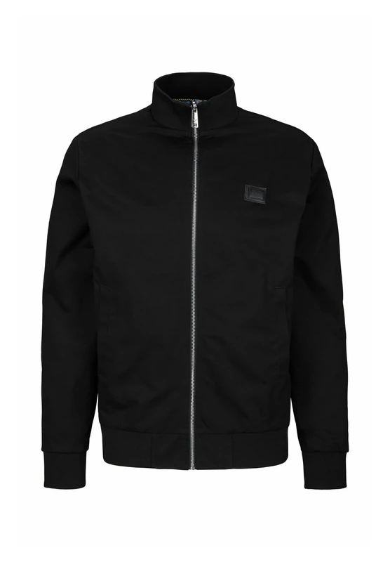 Calvin Klein Men’s Lightweight Crisp Cotton Harrington Windbreaker, Black (Ck Black), M