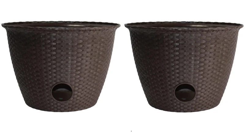 The HC Companies Hose Pot, Brown, Pack of 2