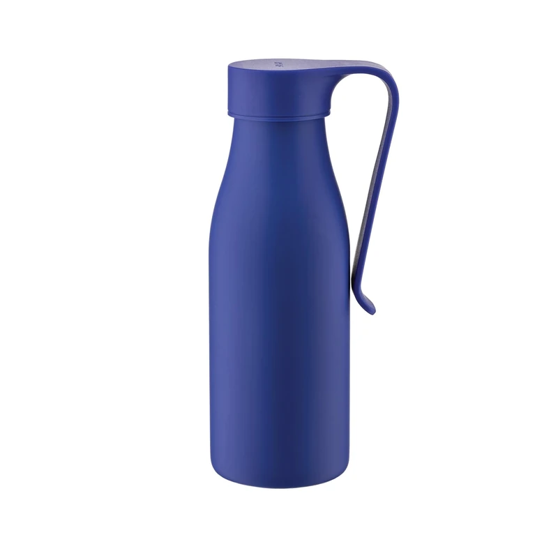 Alessi Away AST01 DAZ - Double Wall Thermo Insulated Bottle with Infuser and Filter, in Colored 18/10 Stainless Steel, 500 ml, Blue
