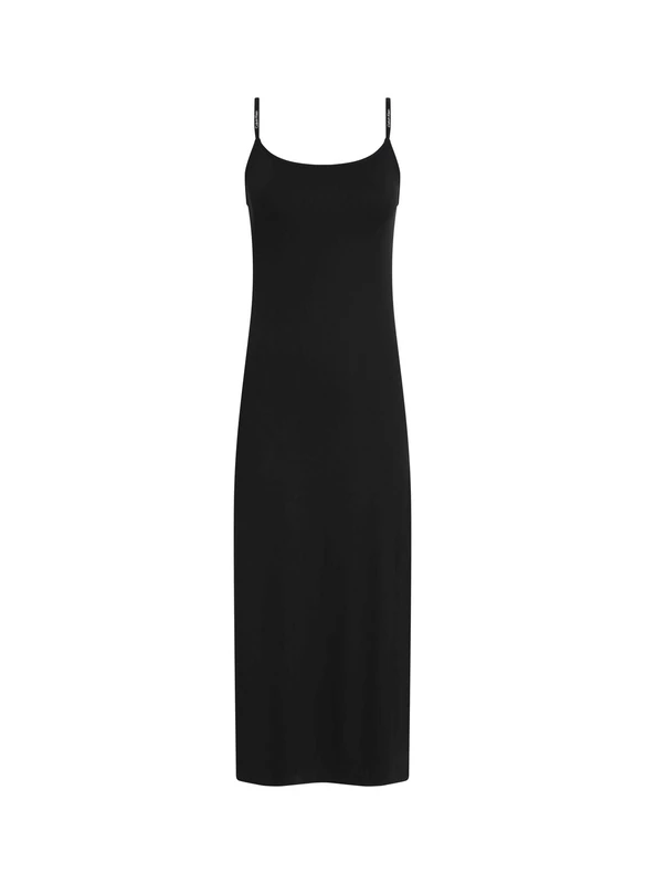 Calvin Klein Women’s Logo Elastic Strappy Bodycon Dress, Black (Ck Black), S