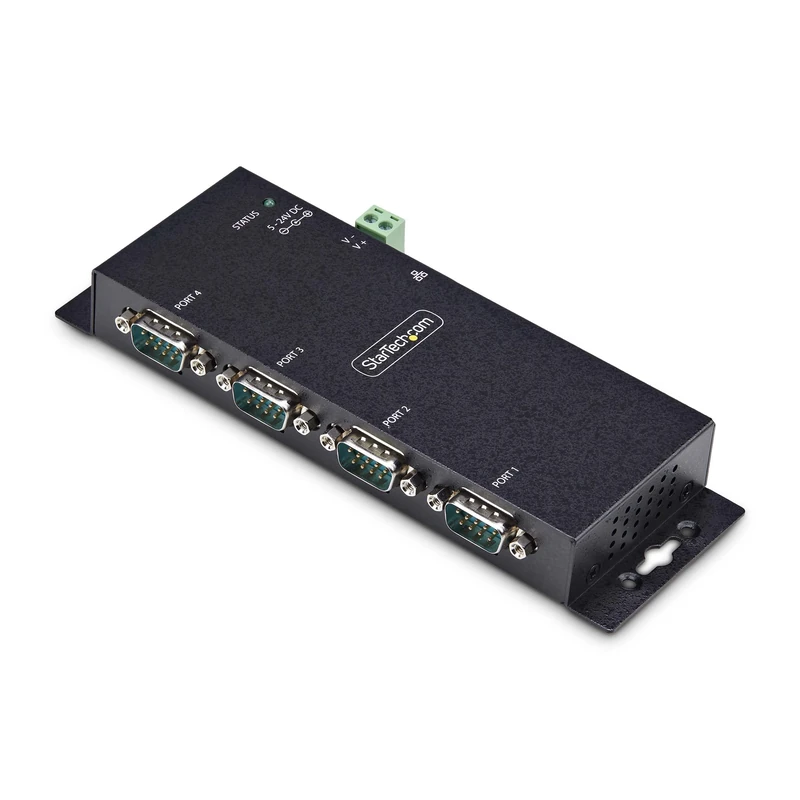 StarTech.com 4-Port Serial to Ethernet Adapter, IP Serial Device Server For Remote RS232 Devices, Wall/DIN Rail, LAN to DB9