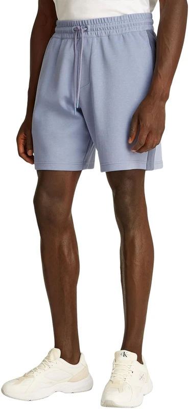 Calvin Klein Men’s Logo Tape Relaxed Fit Sweat Shorts, Blue (Tempest), L
