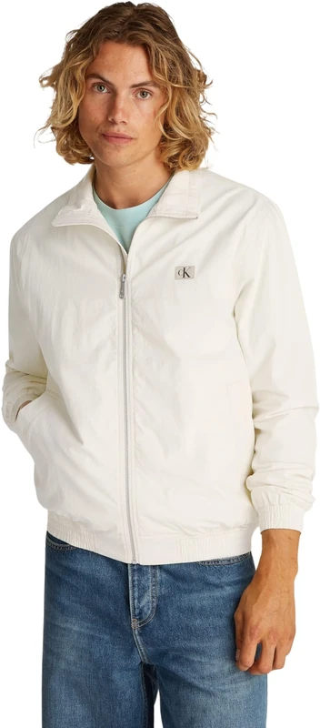 Calvin Klein CK JEANS Men's CRISP COTTON HARRINGTON JACKET J30J327333, Beige (Turtledove), XS