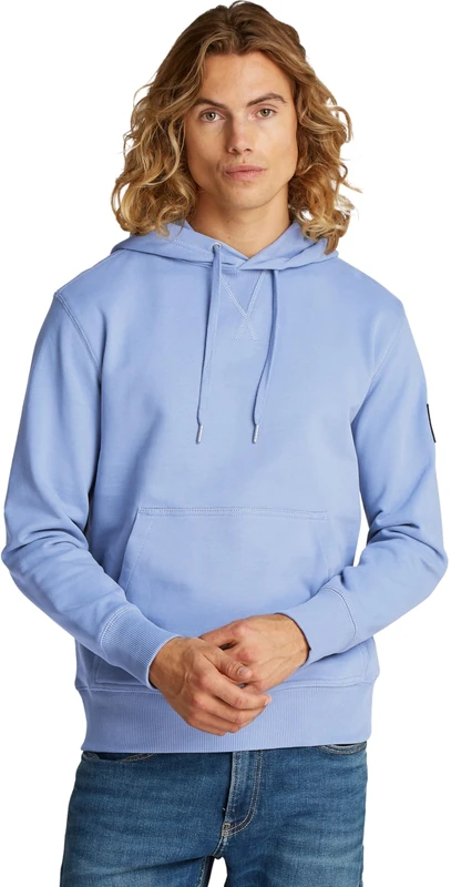 Calvin Klein Men’s Badge Hoodie, Blue (Tempest), XS