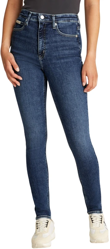 Calvin Klein Women’s High Rise Skinny Fit Jeans, Blue (Denim Dark), 30W/28L