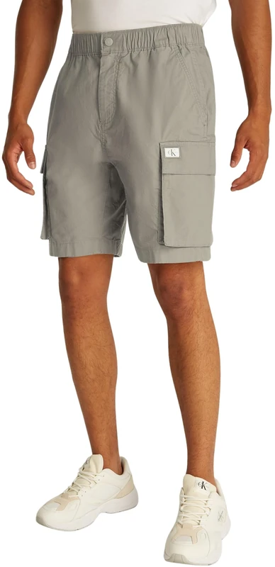Calvin Klein Men’s Washed Cargo Shorts with Elasticated Waistband, Beige (Laurel Oak), 31W